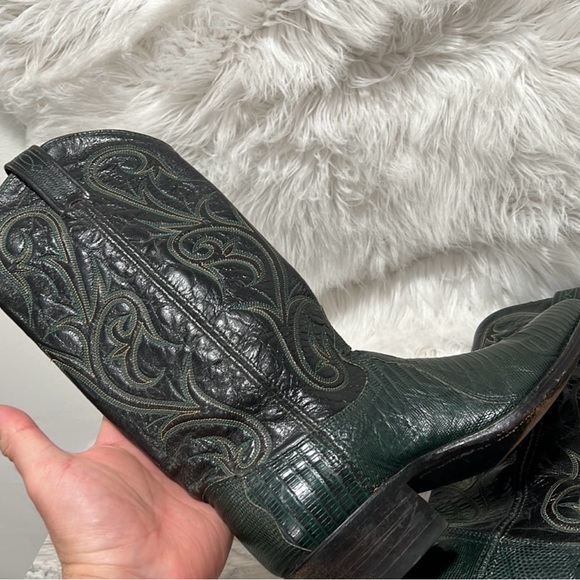 Emerald green real leather Dan Post cowgirl boots, no longer sold and very rare! - Picture 6 of 9